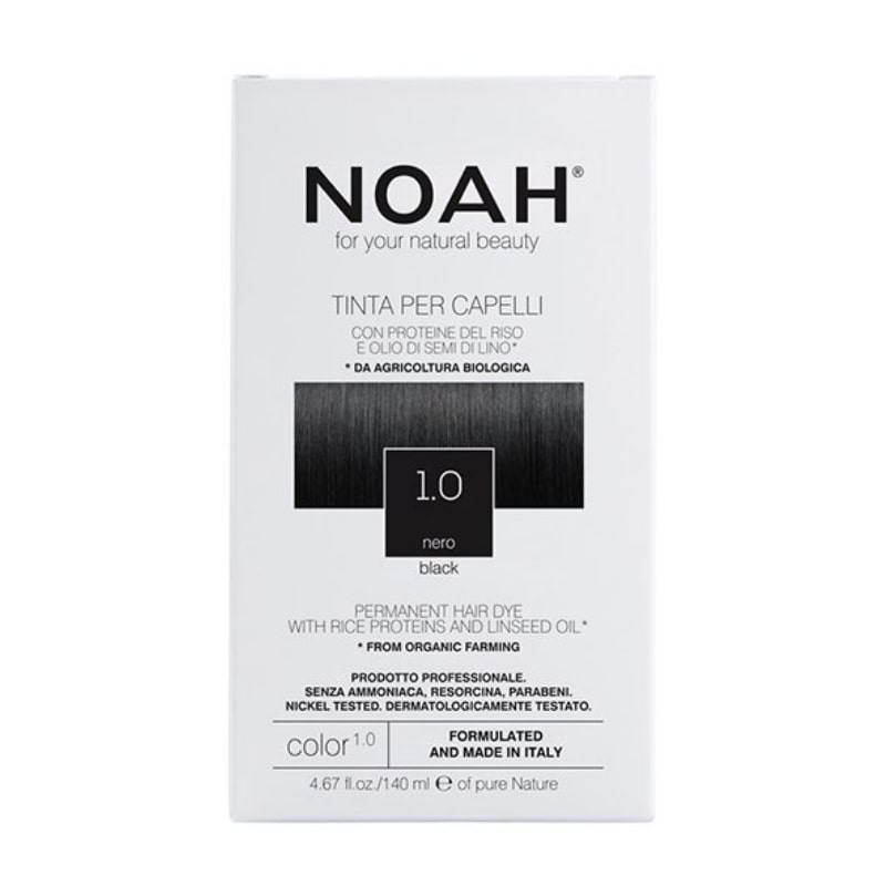 Noah Hair Dye 1.0 Colour Black - Βιολογική Βαφή Μαλλιών 1.0 Φυσικό Μαύρο 140ml