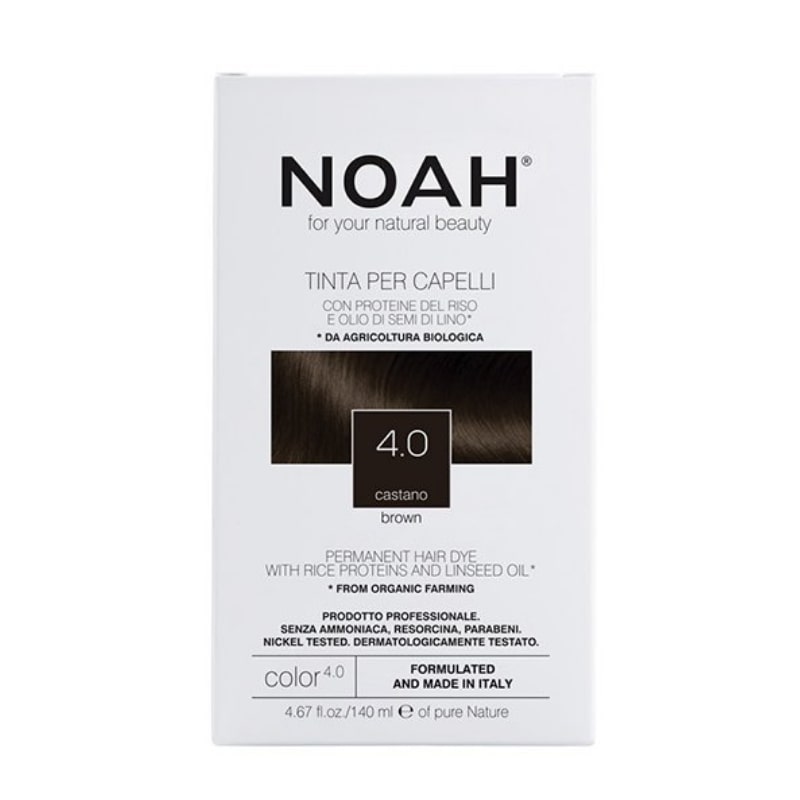Noah Hair Dye 4.0 Colour Brown - Βιολογική Βαφή Μαλλιών 4.0 Φυσικό Καστανό 140ml