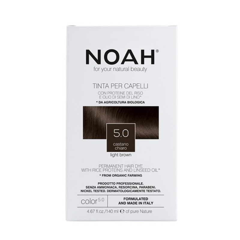 Noah Hair Dye 5.0 Colour Light Brown - Βιολογική Βαφή Μαλλιών 5.0 Ανοιχτό Καστανό 140ml