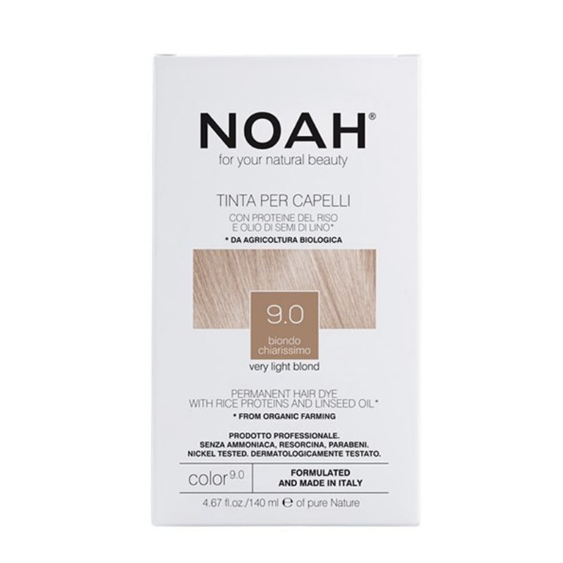  Noah Hair Dye 9.0 Colour Very Light Blond - Βιολογική Βαφή Μαλλιών 9.0 Ξανθό Πολύ Ανοιχτό 140ml