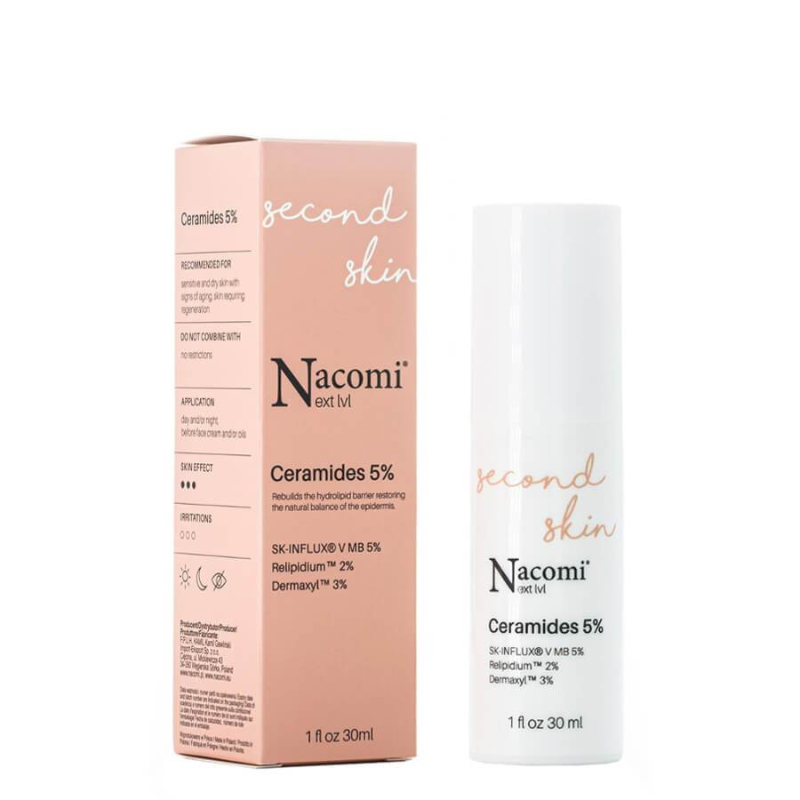Ορός Επανόρθωσης & Αναζωογόνησης Προσώπου Με Κεραμίδια - Nacomi Second Skin Ceramides 5% 30ml