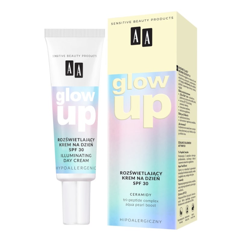 AA Glow Up Illuminating Day Cream SPF30 – Κρέμα Ημέρας για Λάμψη και Φωτεινότητα με Σύμπλεγμα 3 Πεπτιδίων & SPF30 30ml